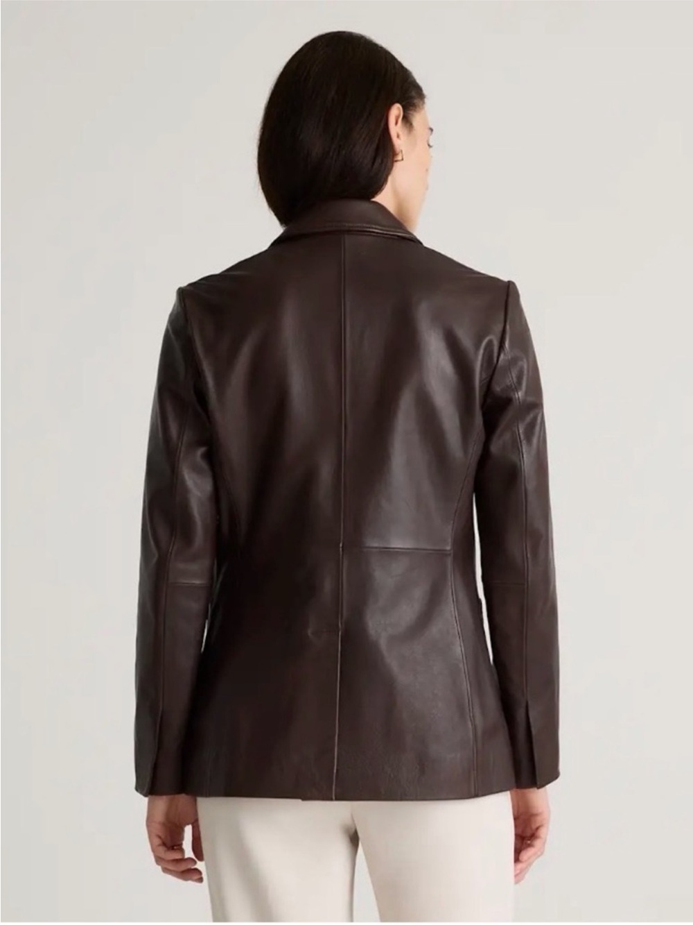 NWT Quince 100% Leather Blazer Jacket XL - Picture 4 of 8
